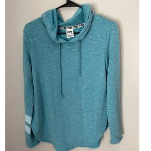 PINK Aqua Blue Lightweight Hoodie XSmall